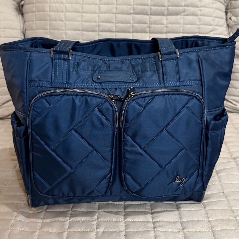 Lug Trotter Navy Quilted Tote Bag